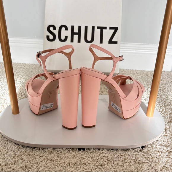 NEW IN BOX SCHUTZ x BALA Blush Pink Platform Heels Pumps SZ 8B - Picture 11 of 16